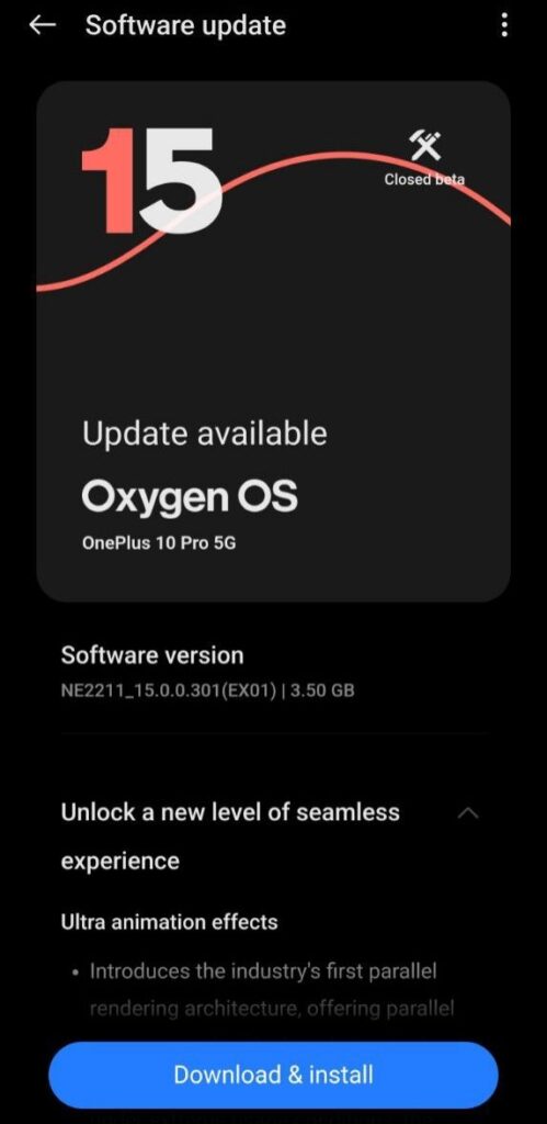 OnePlus 10 Pro 5G OxygenOS 15 Beta Update