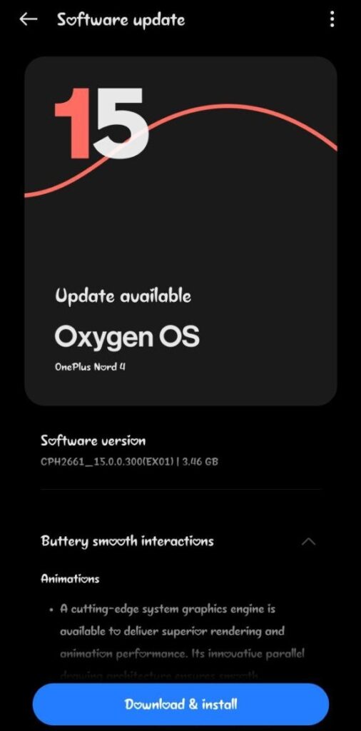 OnePlus Nord 4 5G OxygenOS 15 Android 15 Stable Update