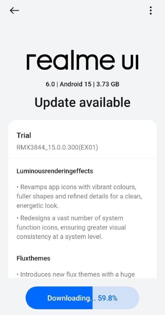 Realme P1 Pro 5G RealmeUI 6.0 Update