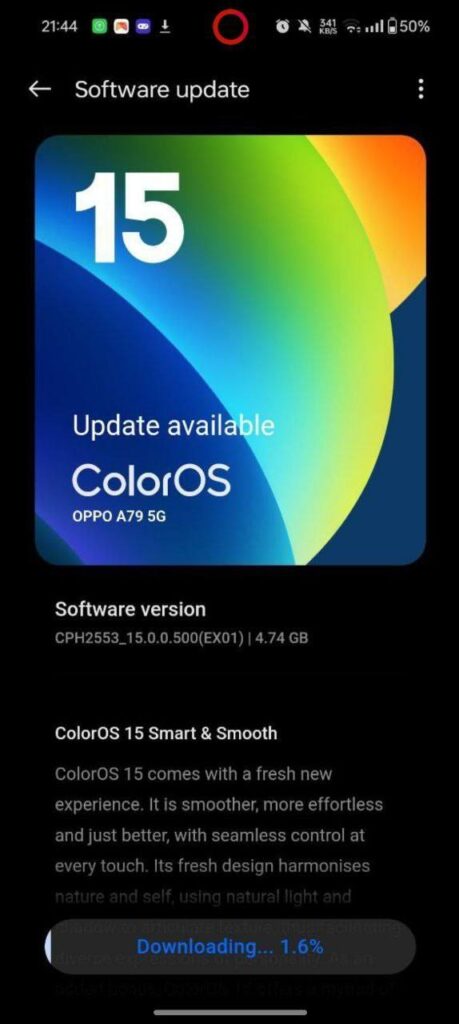 OPPO A79 5G ColorOS 15 update for Indian Users OPPO A79 5G gets ColorOS 15 update
